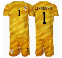 Chorwacja Dominik Livakovic #1 Bramkarskie Koszulka Podstawowa dzieci ME 2024 Krótki Rękaw (+ krótkie spodenki)